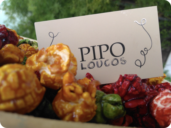 Cartão promocional mostrando variedade de sabores ® Pipo Loucos