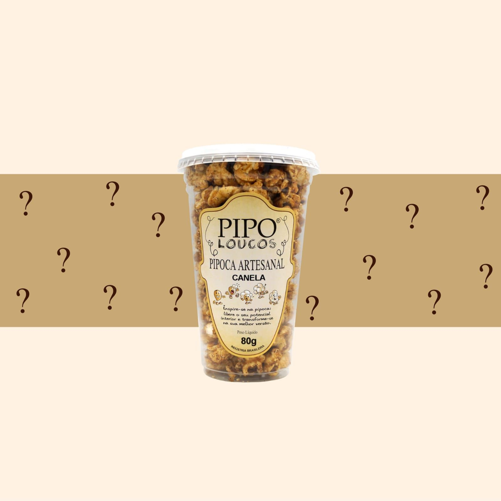 Pipoca artesanal sabor Canela - embalagem 80g